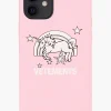 Vetements Women's Pink Printed Faux Leather Phone Case