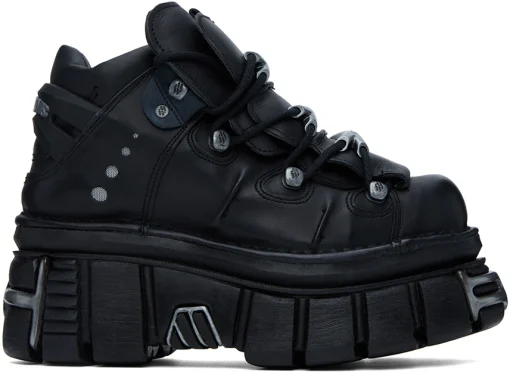 Vetements Black New Rock Edition Platform Sneakers 4