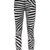 Vetements Women's Black Logo Zebra-Print Leggings